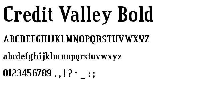 Credit Valley Bold font